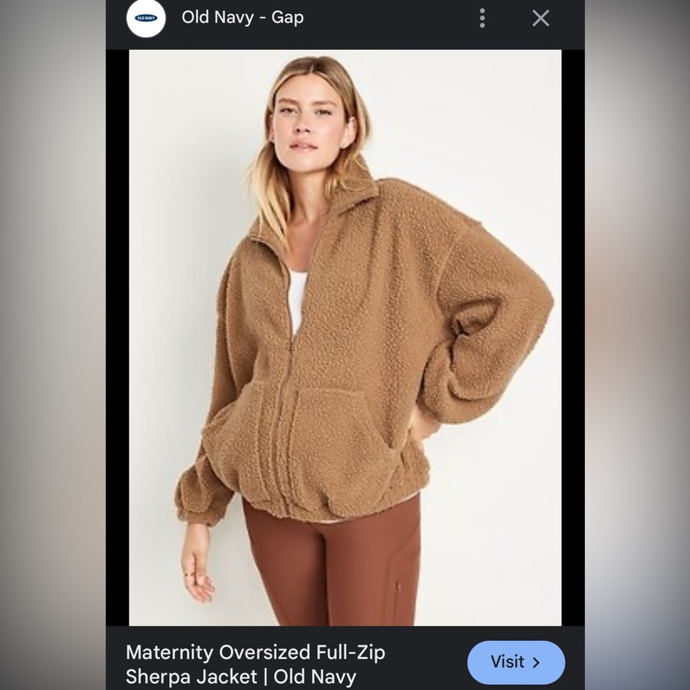 Old Navy Maternity Brown Sherpa Jacket